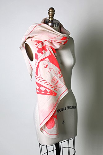 Anika Dali Women's King and Queen of Hearts Poker Scarf in Natural Cotton (3 Colors)2