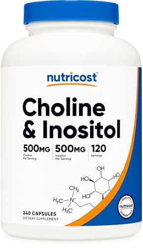 Nutricost Choline & Inositol Supplement (1,000mg) 240 Capsules, Gluten-Free
