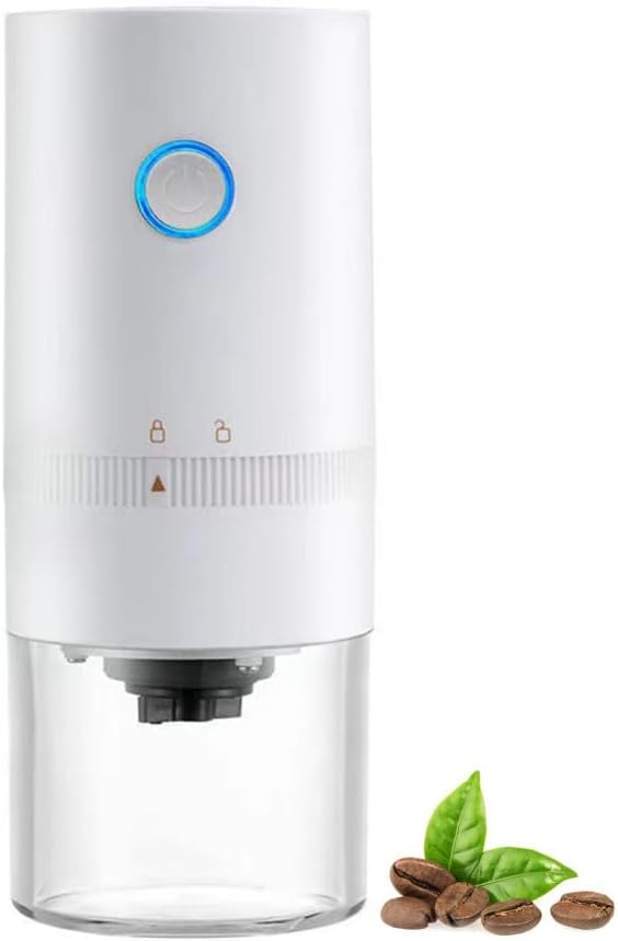 Portable Electric Burr Coffee Grinder, Rechargeable Battery Operated Coffee Grinder Cordless Travel Coffee Maker for Espresso Cold Brew Pour Over French Press