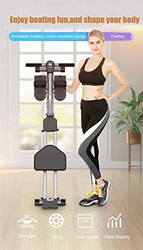 Indoor Rower met 8 weerstandsniveaus, opvouwbare roeitrainer, stil magnetisch remsysteem, compatibel met borstband, getest op veiligheid - Afbeelding 6