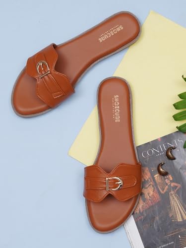 Image of Women's Oasis Flat Sandal Lightweight & Flexible Comfortable Design Anti-Skid Sole Versatile Style For Girls /Ladies