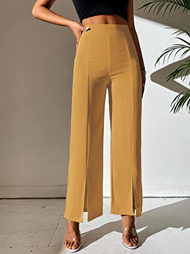 Image of Shasmi Women's Dress Pants Stretchy Work Slacks Business Casual Office Bootcut Leg Elastic Waist Regular Fit Plazzo Trouser Pant (Pant 65)