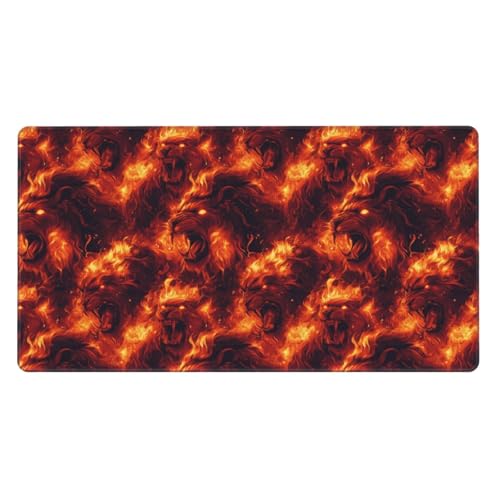 Tapis de souris de jeu lion flamme pour sublimer votre bureau d'ordinateur portable