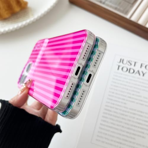 Sayoaho Compatible with iPhone 17 Pro Max Case, Fashion Cute Striped Aesthetic Design for Women, Soft TPU Shockproof Phone Case for iPhone 17 Pro Max 6.9 inch, Hot Pink by Sayoaho - Used condition - Image 5
