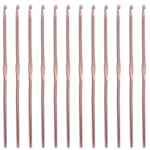 Jiozermi 3.5 mm Crochet Hooks, 12 Pcs, Aluminum Knitting Needles