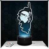 Lampephoto.fr - Lampe 3D Drapeau Corse, Idée Cadeau pour un Corse, Veilleuse Tactile Led Illusion, Effet Hologramme 3D, Cadeau Noël Anniversaire Garçon Fille TOP
