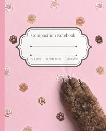 Poodle Quirky Aesthetic Composition Notebook: College Ruled, 110 Pages, 7.5\