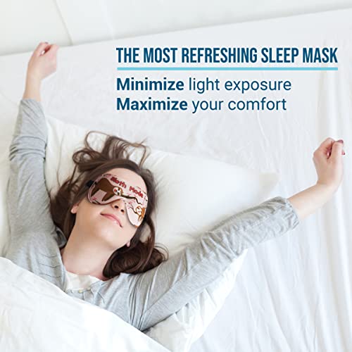 Funny Silk Sleep Masks With Adjustable Strap, Comfortable And Soft Light-Blocking Eye Masks For Women, Men & Teens (Sloth Mode) #TOP3