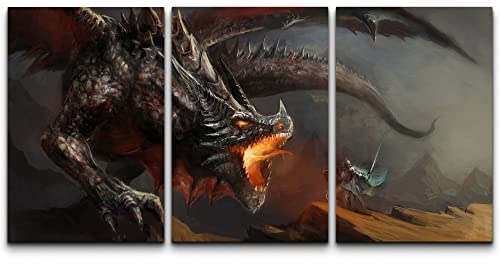 🛒 Flash Sale wall26 Canvas Print Wall Art Set Fire Dragon & Shining Knight Duel Fantasy & Sci-Fi Myth Illustrations Modern Art Contemporary Scenic Fun Colorful for Living Room, Bedroom, Office - 24x36x3 Panels Exclusive Discount 90% Price wall26 Canvas Print Wall Art Set Fire Dragon & Shining Knight Duel Fantasy & Sci-Fi Myth Illustrations Modern Art Contemporary Scenic Fun Colorful for Living Room, Bedroom, Office - 24x36x3 Panels