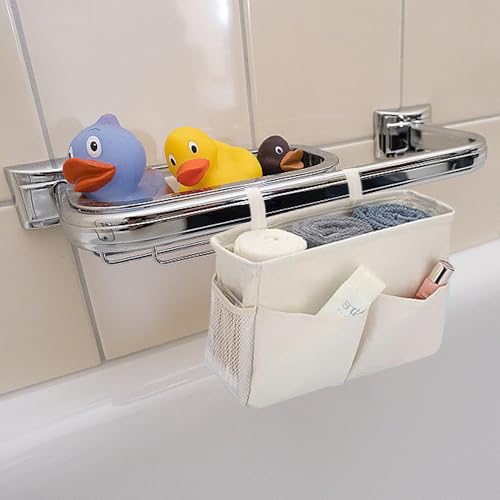 KUIZHEN Bedside Storage Pocket Basket, Multifunctional Bedside Bag with Adjustable Hanging Tape, Dormitory Bed Organiser Caddy for Home, Office, School Dorm Grey - Cosy Home Interiors KUIZHEN Bedside Storage Pocket Basket, Multifunctional Bedside Bag with Adjustable Hanging Tape, Dormitory Bed Organiser Caddy for Home, Office, School Dorm Grey - Image 5