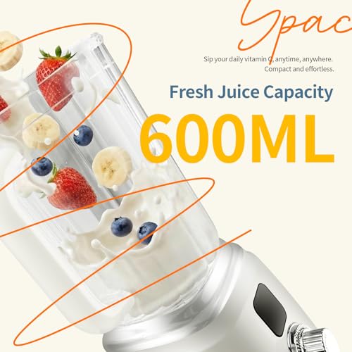 Image of SUNHAIXIA Portable Blender - Citrus Juicer with Type-C Rechargeable (WHITE-600ML)
