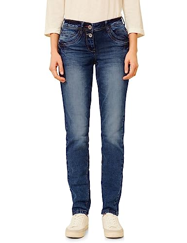 Cecil Damen B375274 Bequeme Jeanshose, Mid Blue Used Wash, 31W / 32L
