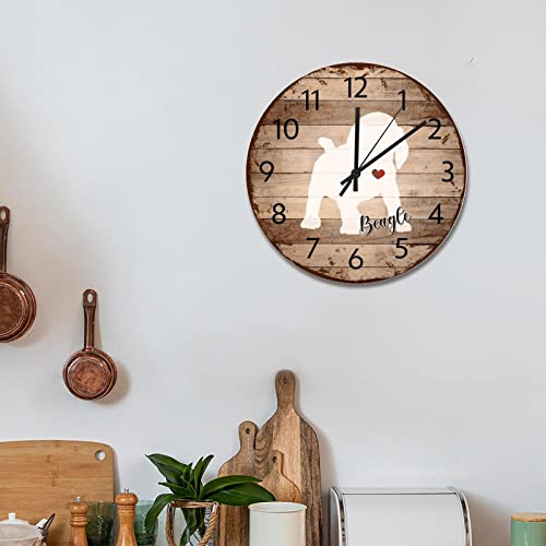 Horloge murale rustique Beagle en bois cadeau idéal pour passionnés