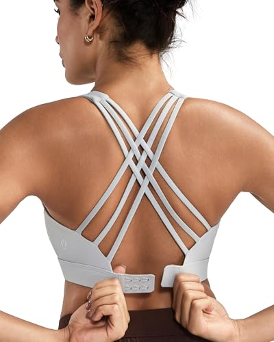 Image of RUNNING GIRL Sports Bras for Women,Crisscross Back High Impact Sports Bra with Hook Closure Workout Supportive Bra