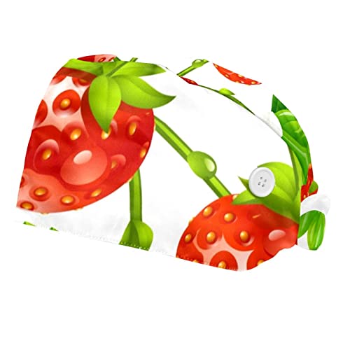 Chapeaux de travail anti-transpiration fraises et fleurs casquette réglable lot de 2