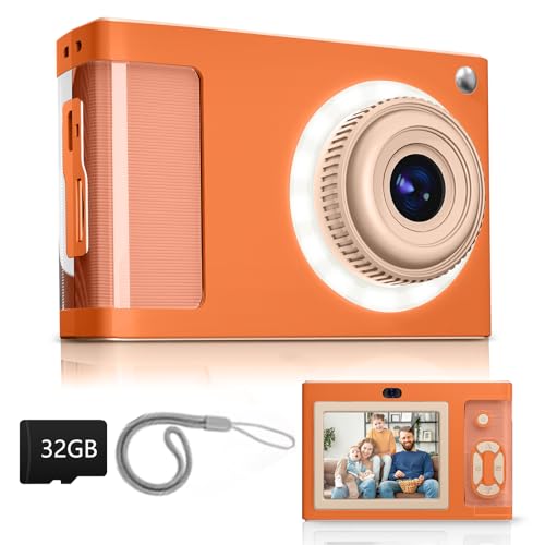 Digital Camera,ARNSSIEN 1080P Vintage Kids Digital Camera,with 2.4”Screen and 16 LED Filling Lights,Birthday Festival Present for Teens, Students, Beginners,Y2