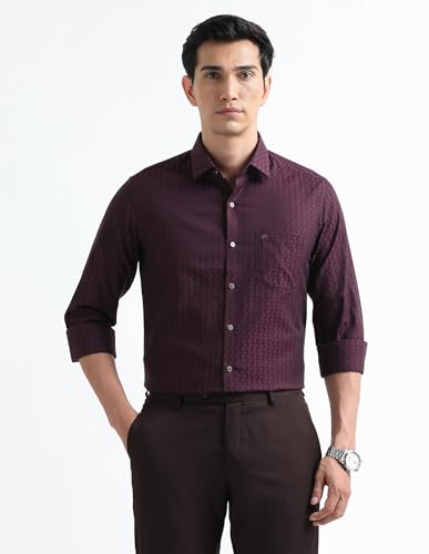 Image of Arrow Checked Slim Fit Mens Formal Shirt - Cotton, Breathable & Comfortable, Full Sleeves Shirts for Men