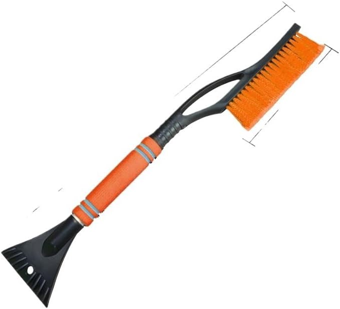 Winter Snow Shovel, Car-Mounted Removal and De-Icing Tool, Car Brush, Scraper(Black8309B)