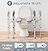 Soundfuse Toilet Seat Riser for Seniors, FSA HSA Eligible Raised Toilet Seat with Handles, Adjustable Height & Width, 400lb Handicap Elevated Toilet Seat, Fit Any Toilet