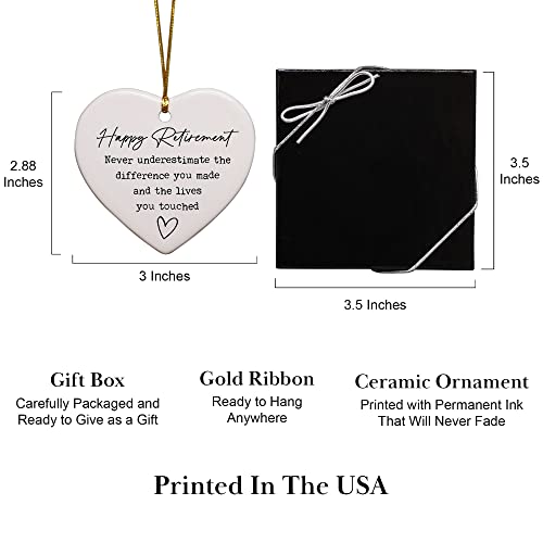 Retirement Gifts For Women, Never Underestimate , Happy Retirement Appreciation Gift, Ornament Keepsake Sign Heart Plaque Gift For Retired Women, Coworker, Boss, Nurse, Teacher, Friend, Mom #TOP2