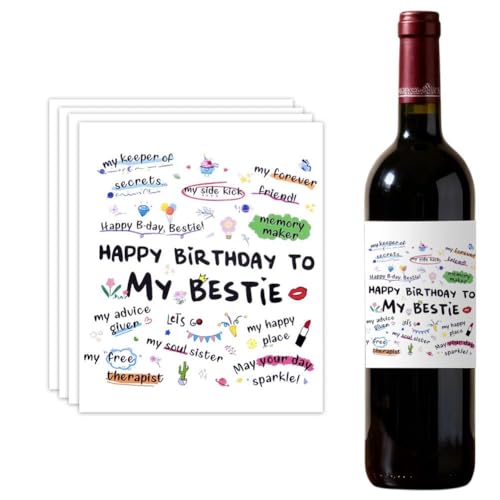 Étiquettes de bouteille de vin Bestie pour transformer un cadeau classique en souvenir unique