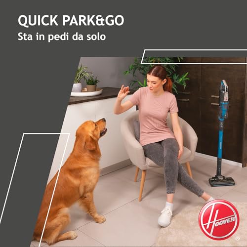 Hoover HF522STP 011 Aspirapolvere a bastone Batteria Secco Micro Senza sacchetto 0,45 L 290 W Blu, Grigio - 5