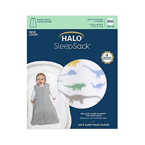 HALO Sleepsack 100% Cotton Wearable Blanket Micro-Fleece, TOG 1.0, Dinos, Medium - Thumbnail 4