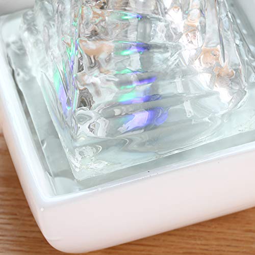 Crapelles Indoor Tabletop Fountain (With Color Changing) Pyramid Desktop Water Fountain thumb #3