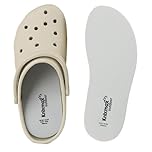 Knixmax Outdoor 2 Pairs Unisex Thin Insoles for Crocs Clogs Comfort Sockless Inserts for Birkenstock Insole Garden Work Shoes Water Boots Washable Shoe Liners for Women Men Grey UK6-7 /EU39-40