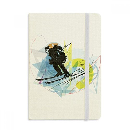 Carnet de ski aquarelle A5 journal de sport couverture souple tissu cahier multicolore 144x210