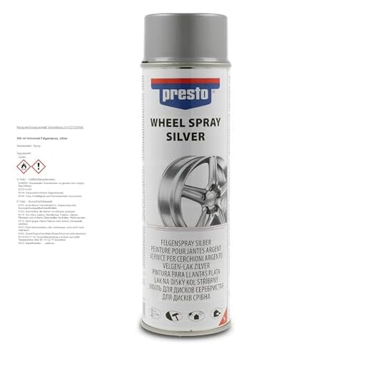presto 428979 Rallye-Spray, 500 ml, Klarlack Glänzend 4 Presto 428924 Rallye-Spray, 500 ml, Felgensilber