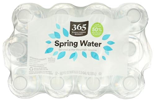 Image of 365 by Whole Foods Market Spring Water Flat Cap RPET 16.9FZ 12PK, 16.9 FZ
