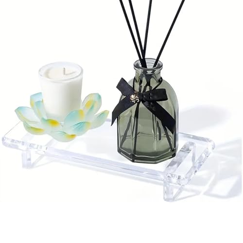 Bandejas de lavado para baño - Pantalla de acrílico para interruptor de baño | Bandeja organizadora de vanidad sin deslizamiento | Cuenco moderno de maquillaje y perfume con bordes elevados | Multiuso
