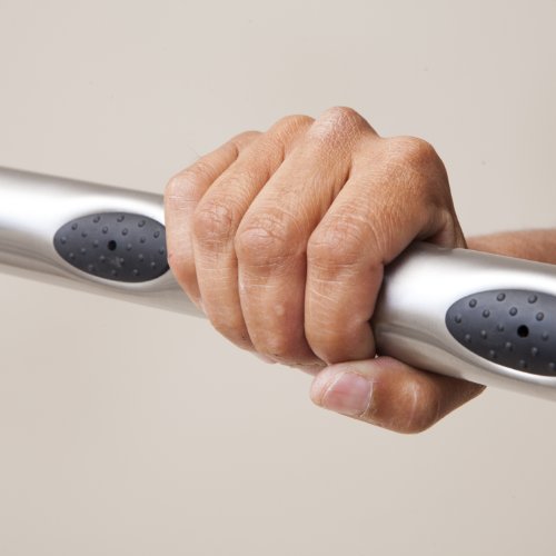 Grabcessories 61032 16-Inch Curved Transitional Grab Bar With Grips And Anchors, Brushed Nickel #TOP3