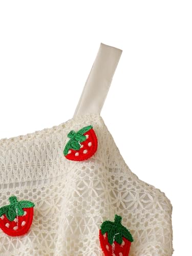 SOLY HUX Toddler Girl's Summer Dress Cute Strawberry Crochet Sleeveless A Line Flowy Vacation Short Dresses with Bag3