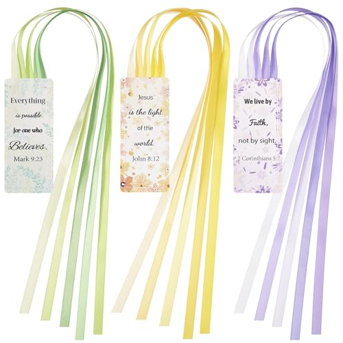 Outus Bible Ribbon Bookmarks Leather Tag, Fresh, Green