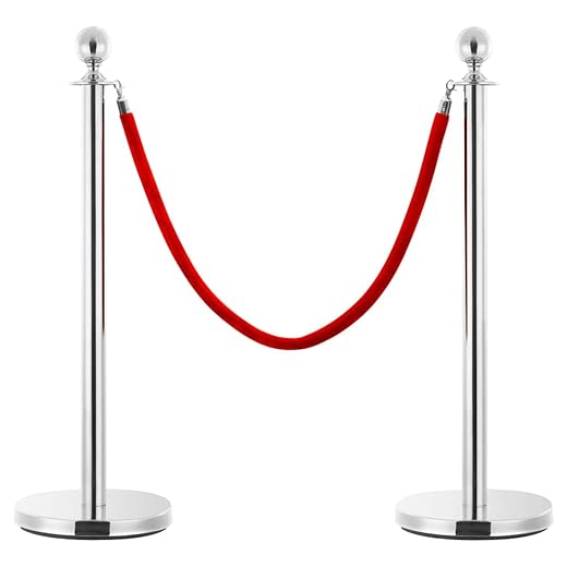 Vidaxl Barrera Portátil De Colas Vip 3 Pzas Acero Inoxidable Plateado