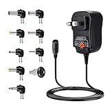Outtag 15W Universal AC Adapter 3V to 12V Switching Power Supply Cord Multi Voltage for Household Electronics TV Box CCTV IP Camera Router Speaker Scales Keyboard, Compatible with 12W. w/8 Tips