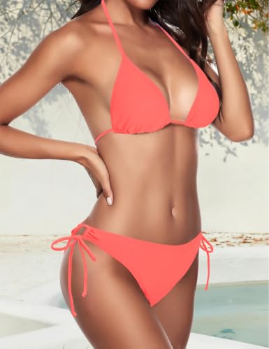 Image of Women Bikini Set Triangle String Tie Two Piece Swimsuit