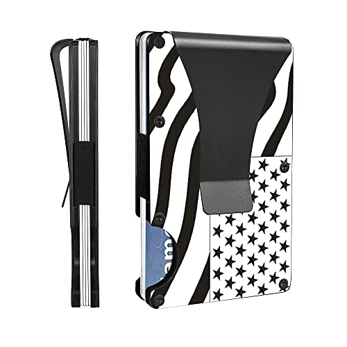 RFID Blocking - Aluminum Minimalist Wallet for Men - Credit Card Holder Money Clip - Ideal Gift (Black kit)