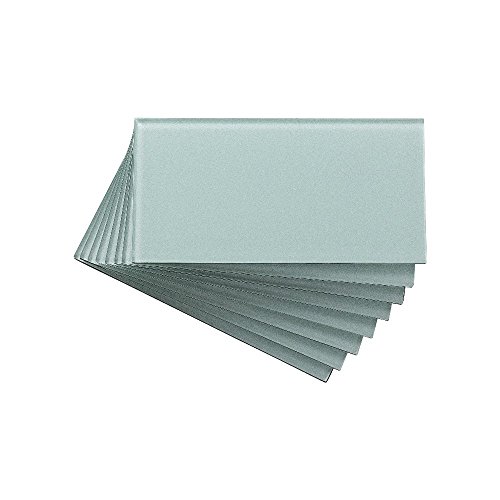 Aspect Peel and Stick Backsplash 3in x 6in Morning Dew Glass Backsplash Tile for Kitchen and Bathrooms (8-Pack)