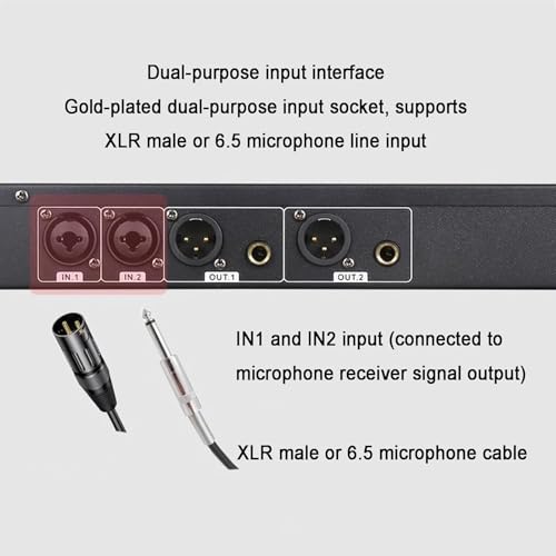 Feedback Frequency Shifter, supresor profesional de retroalimentación con 9 niveles de intensidad de inhibición, procesador de audio digital anti-howling para sala de música y escenario miniatura 6