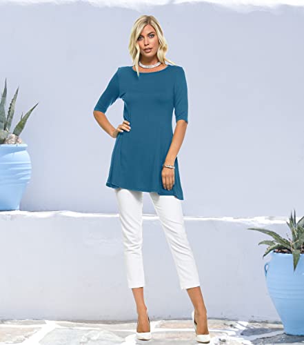 Isaac Liev Women's Tunic Top – 3 Pack Casual 3/4 Sleeve Basic Blouses T Shirts Tops Tee Dressy shirt Loose Fit T-shirt Tunics4