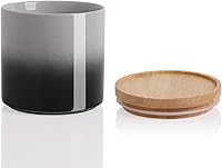 Vista 56 de SWEEJAR – Recipiente de cerámica para almacenamiento de alimentos, recipientes apilables con tapa hermética de madera para servir café molido, té