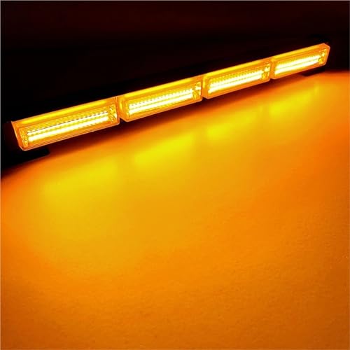 TKJBHGPK Bright Linear LED Emergency Strobe Light Bar for Vehicles Law Enforcement Traffic Advisor Car Hazard Warning Signal Lights(All Yellow)