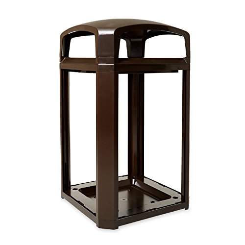 Image of Rubbermaid Commercial Products Landmark Trash Can with Dome Top Frame, Rigid Liner Included, 50 GAL, Sable Plastic, Outdoor for Stadiums /Parks /Outdoor Shopping Malls