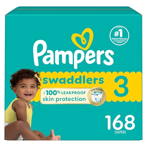 Image of Pampers Baby Diapers - Swaddlers - Size 3, 168 Count, Ultra Absorbent Disposable Infant Diaper