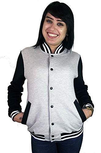 Jaqueta College Moletom Feminina Mescla