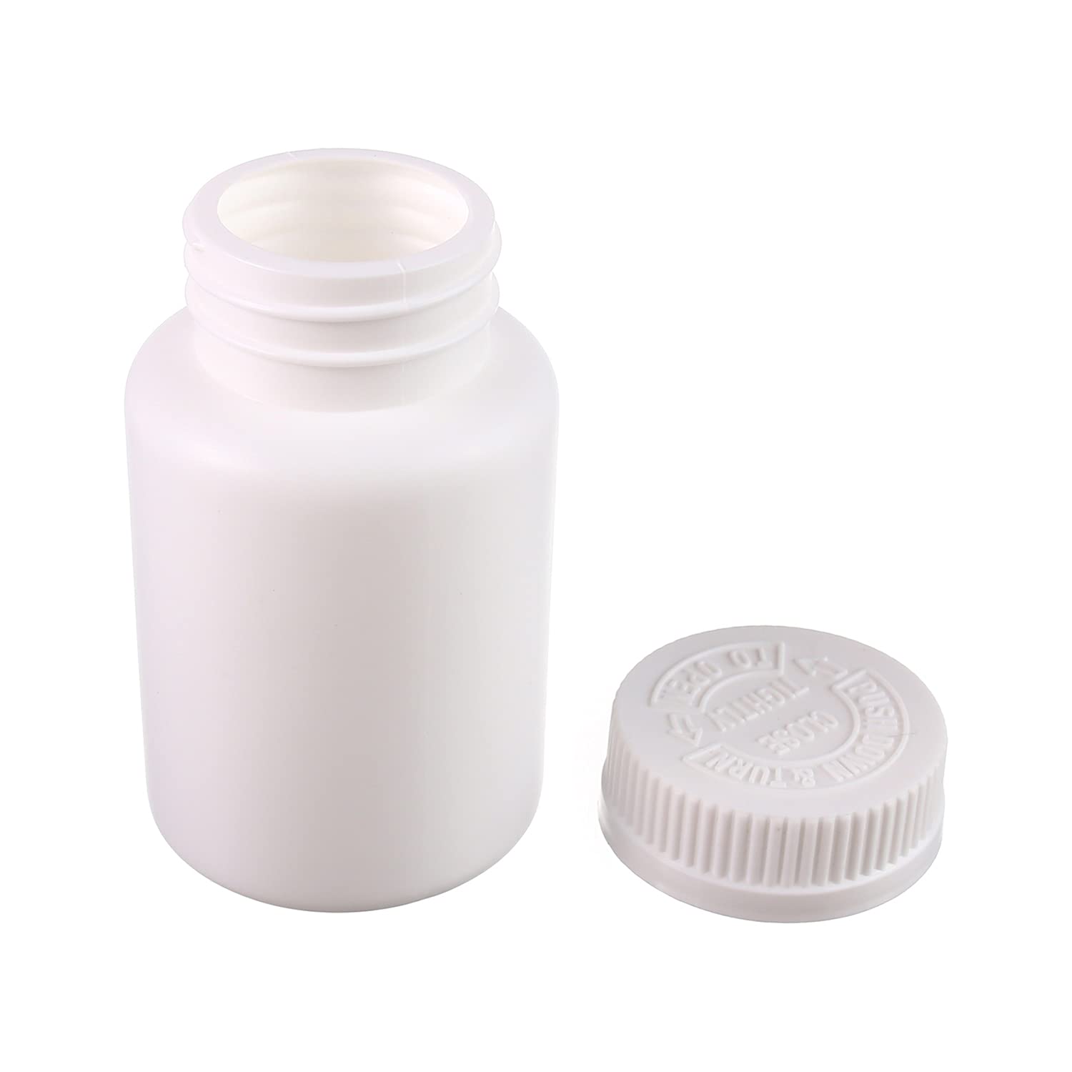 Othmro Lot de 20 bouteilles en plastique PE de 120 ml à large goulot de 28 mm pour échantillons de liquide avec bouchon pour magasins d'alimentation Blanc