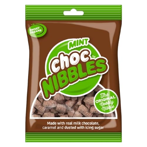 Choc Nibbles Mint – 150g Snack Bag | Chocolate Covered Biscuit, Caramel & Mint Nibbles, Sweet Sharing Treat | Multiple Flavours - By Sweet Dreams